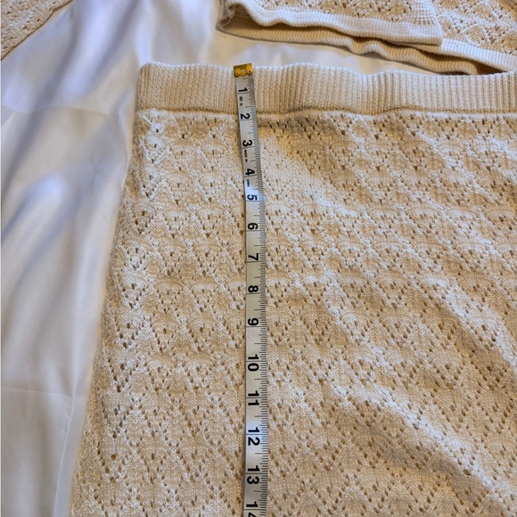 Cream Crochet Knit Cardigan & Skirt Set - Picture 3 of 10
